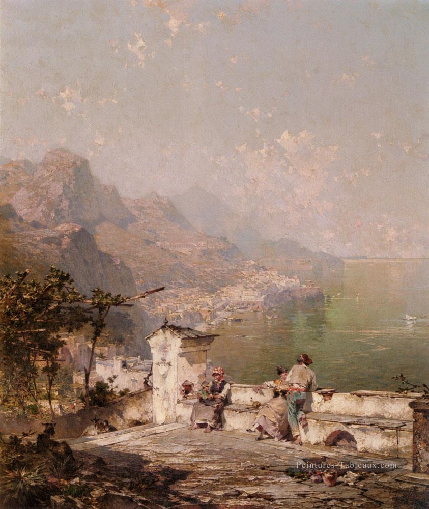 Amalfi Le paysage du golfe de Salerne Franz Richard Unterberger Peintures à l'huile